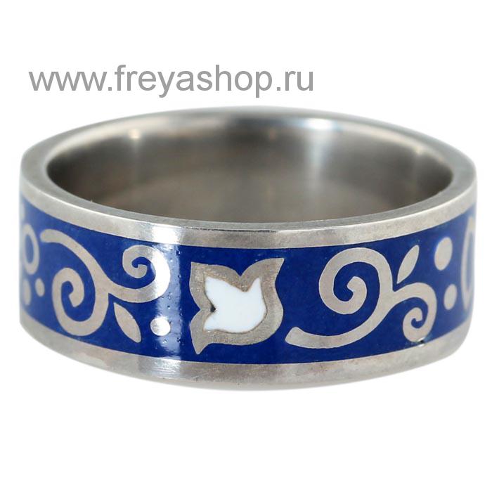 Серебряное кольцо с эмалью "Хохлома", Кострома 