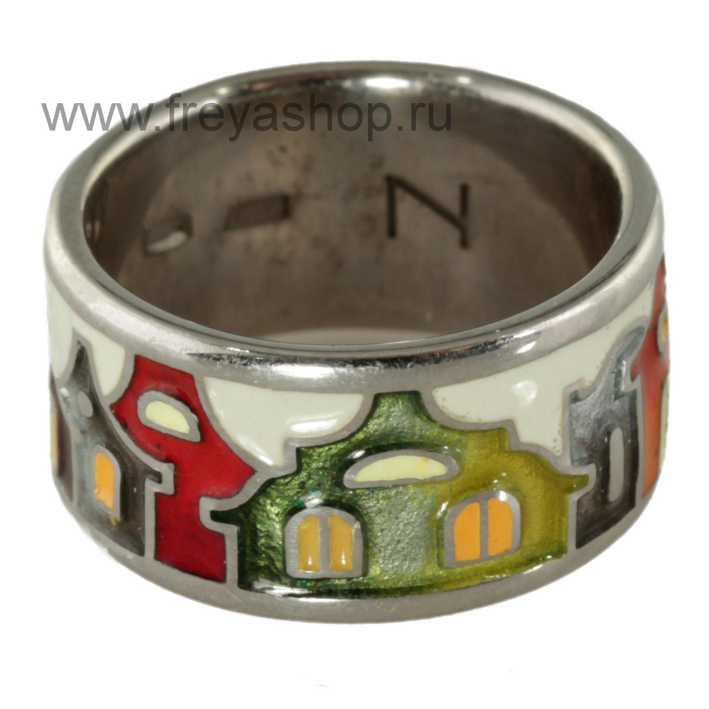 Серебряное кольцо "Итальянские домики" , Россия