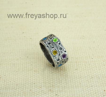 Серебряное кольцо с эмалью "Космос", Кострома