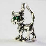 Небольшая серебряная подвеска "Котенок на прогулке", Россия